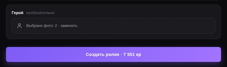 Загрузка фото и кнопка запуска с ценой